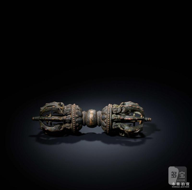 10-11世纪 （印度帕拉）铜九股金刚杵 - 图2